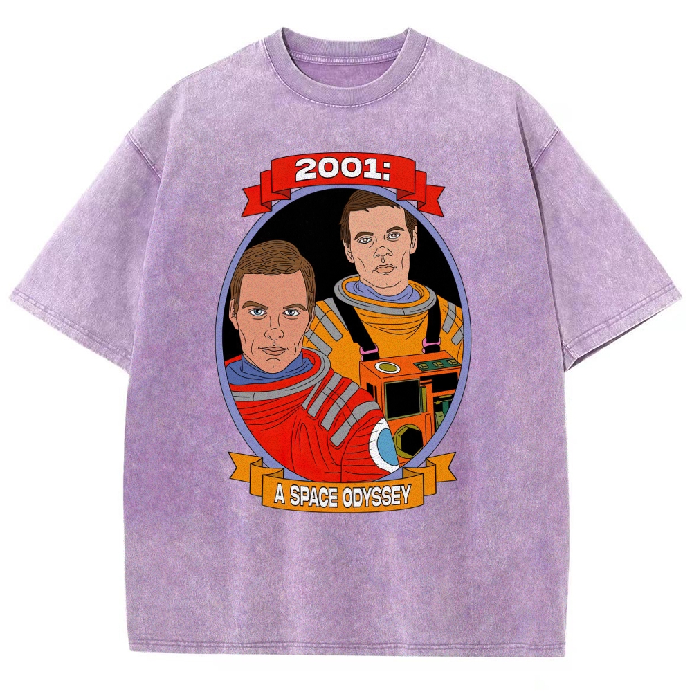 2001 Astronaut Portrait Graphic Washed T-Shirt