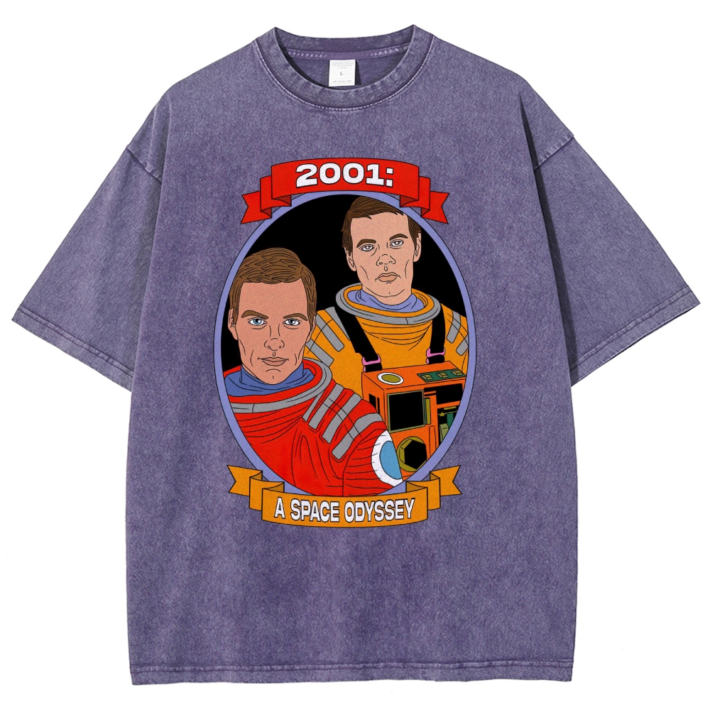 2001 Astronaut Portrait Graphic Washed T-Shirt