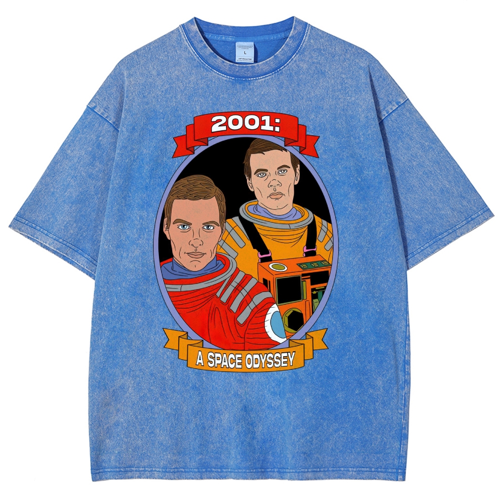 2001 Astronaut Portrait Graphic Washed T-Shirt