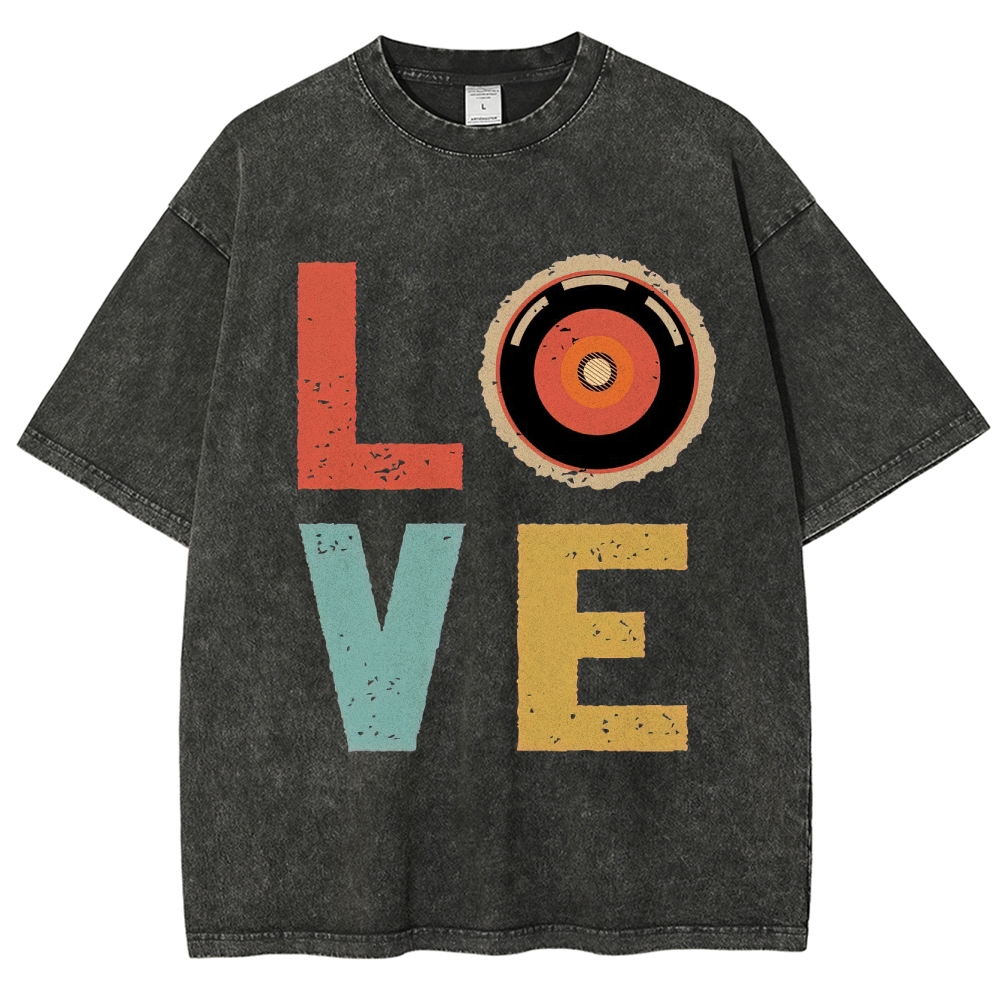 Vintage 'LOVE' Graphic Washed T-Shirt