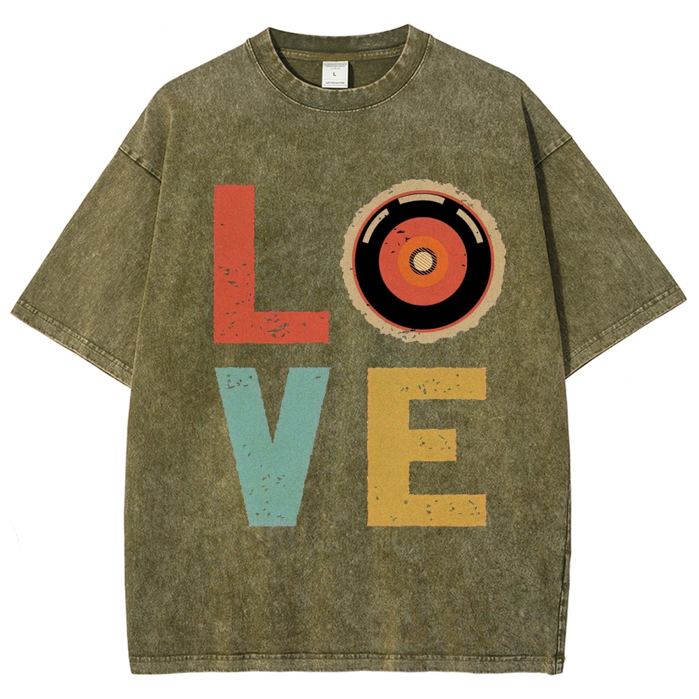 Vintage 'LOVE' Graphic Washed T-Shirt