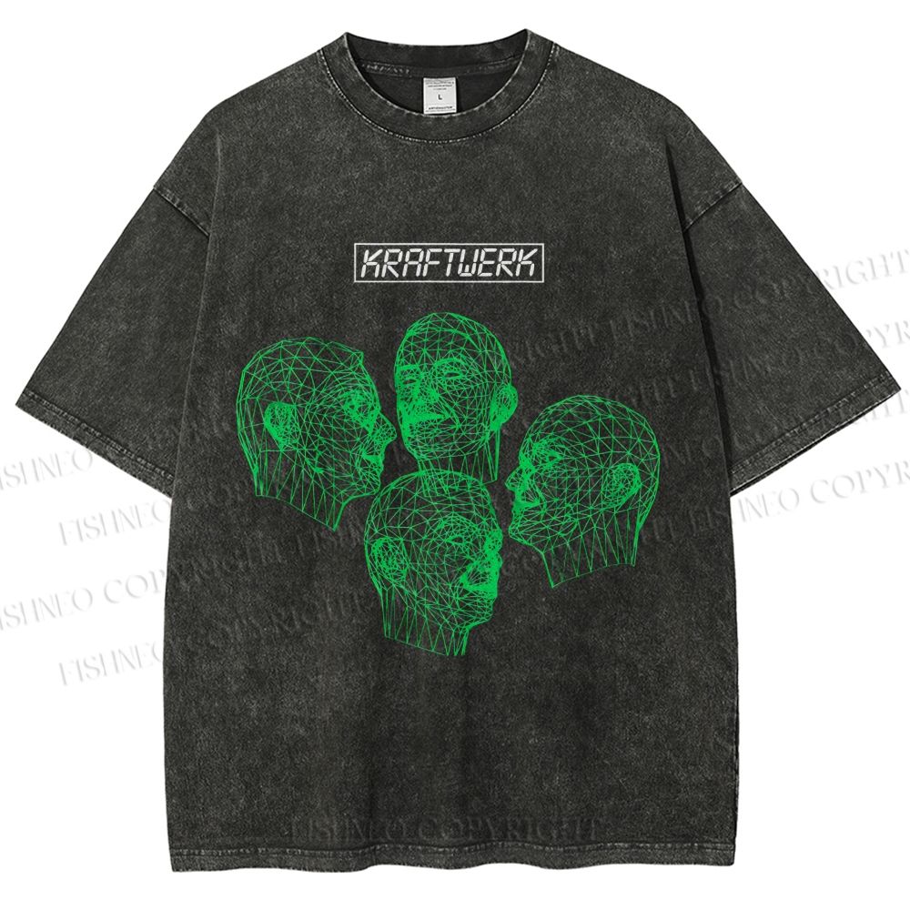 Unisex Kraftwerk Printed Washed Tee