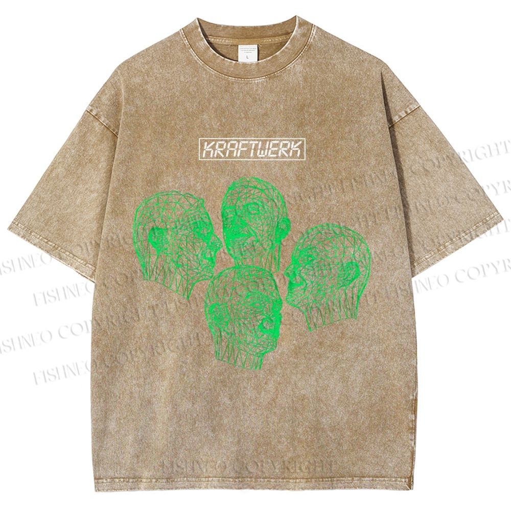 Unisex Kraftwerk Printed Washed Tee