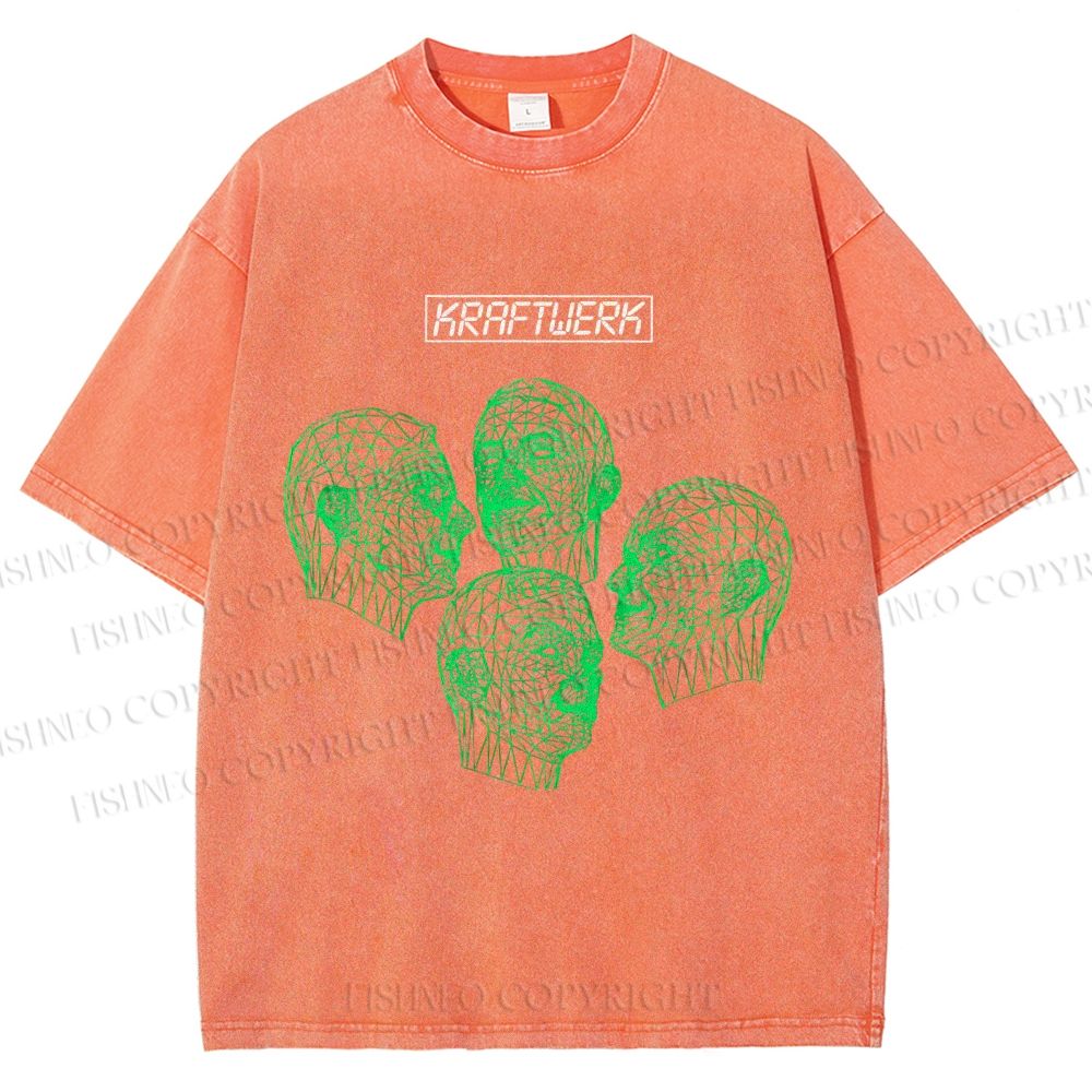 Unisex Kraftwerk Printed Washed Tee