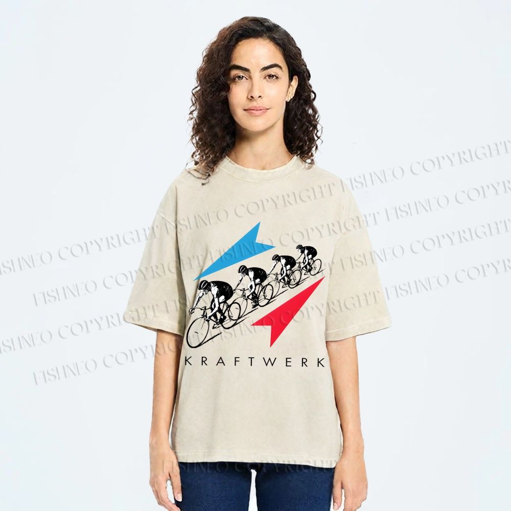 Unisex Kraftwerk Tour de France Printed Washed Tee