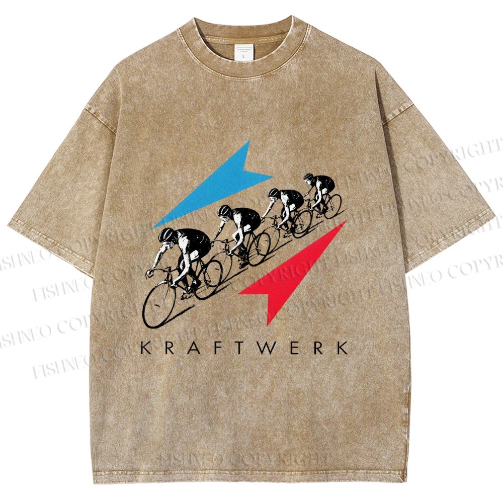 Unisex Kraftwerk Tour de France Printed Washed Tee