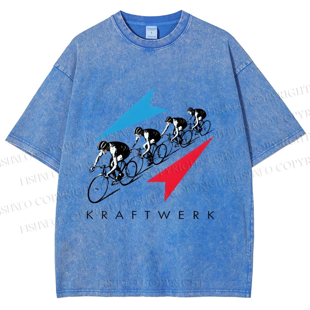 Unisex Kraftwerk Tour de France Printed Washed Tee