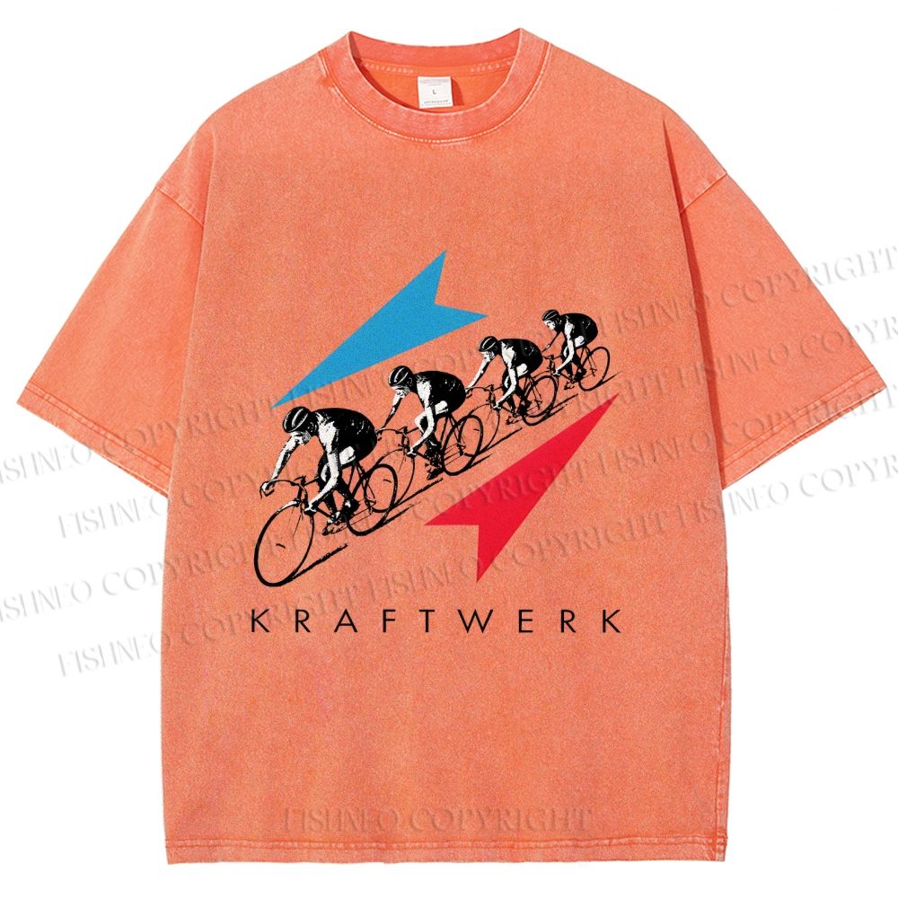 Unisex Kraftwerk Tour de France Printed Washed Tee