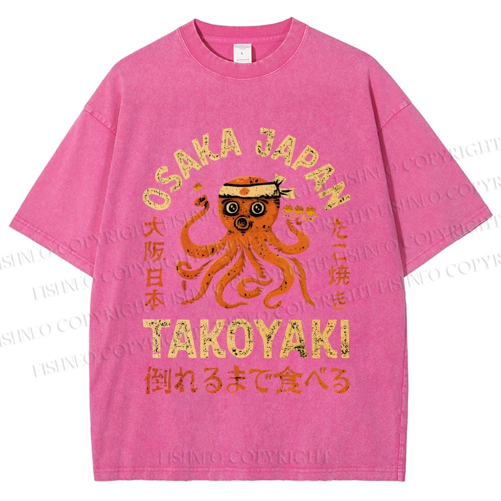 Unisex Takoyaki Printed Washed Tee