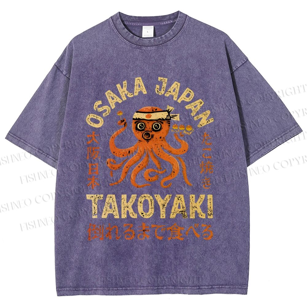Unisex Takoyaki Printed Washed Tee