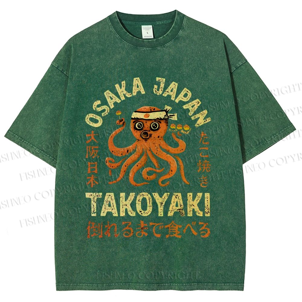 Unisex Takoyaki Printed Washed Tee