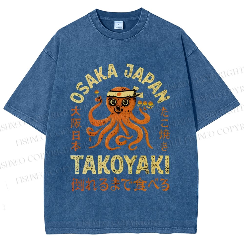 Unisex Takoyaki Printed Washed Tee