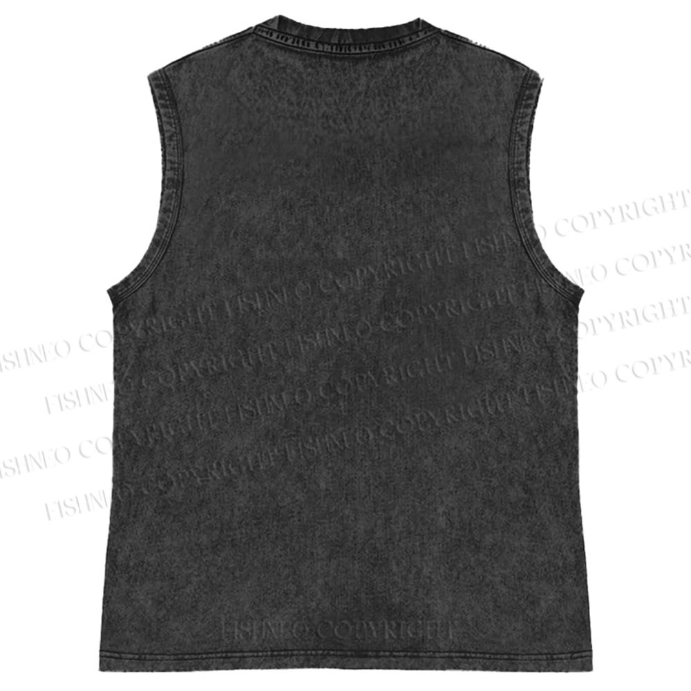 Unisex Osaka Octopus Monster Japan Printed Washed Tank Top