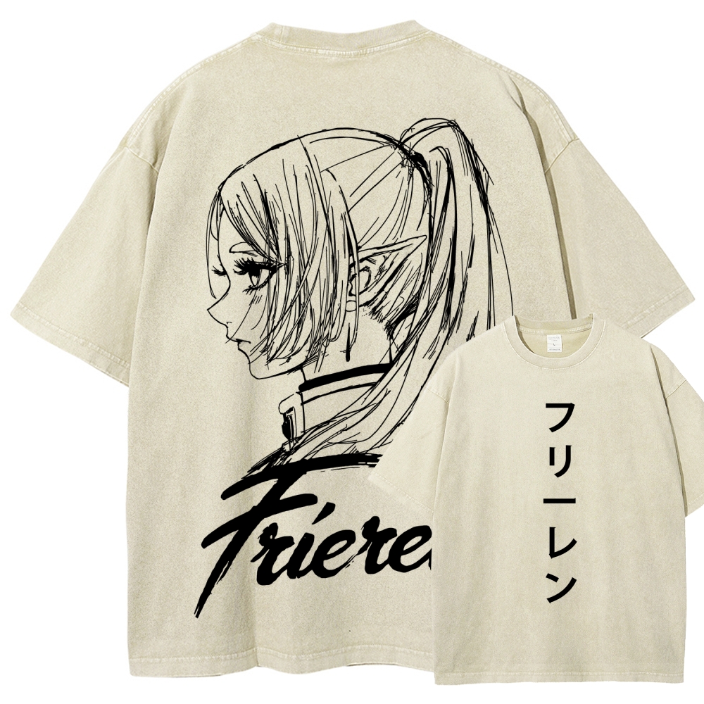Frieren Unisex Fit Washed T-Shirt 2601005954