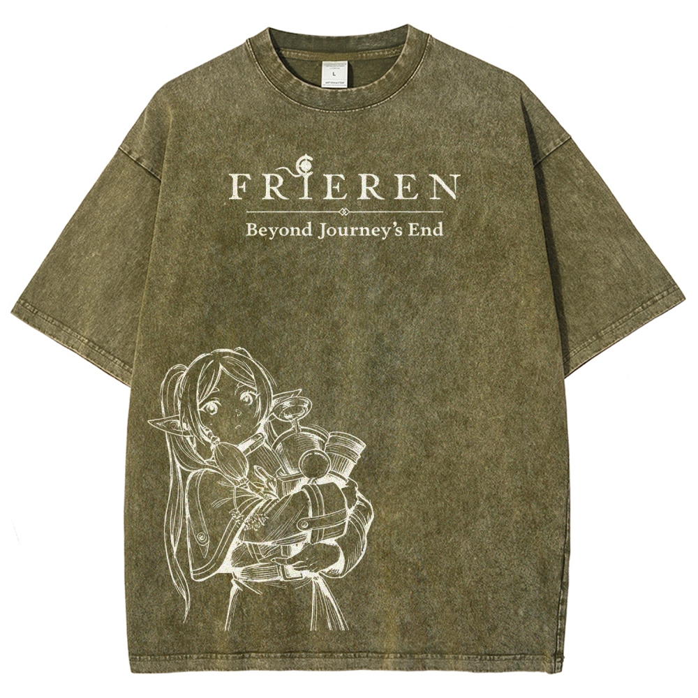 Frieren Unisex Fit Washed T-Shirt 2601005977