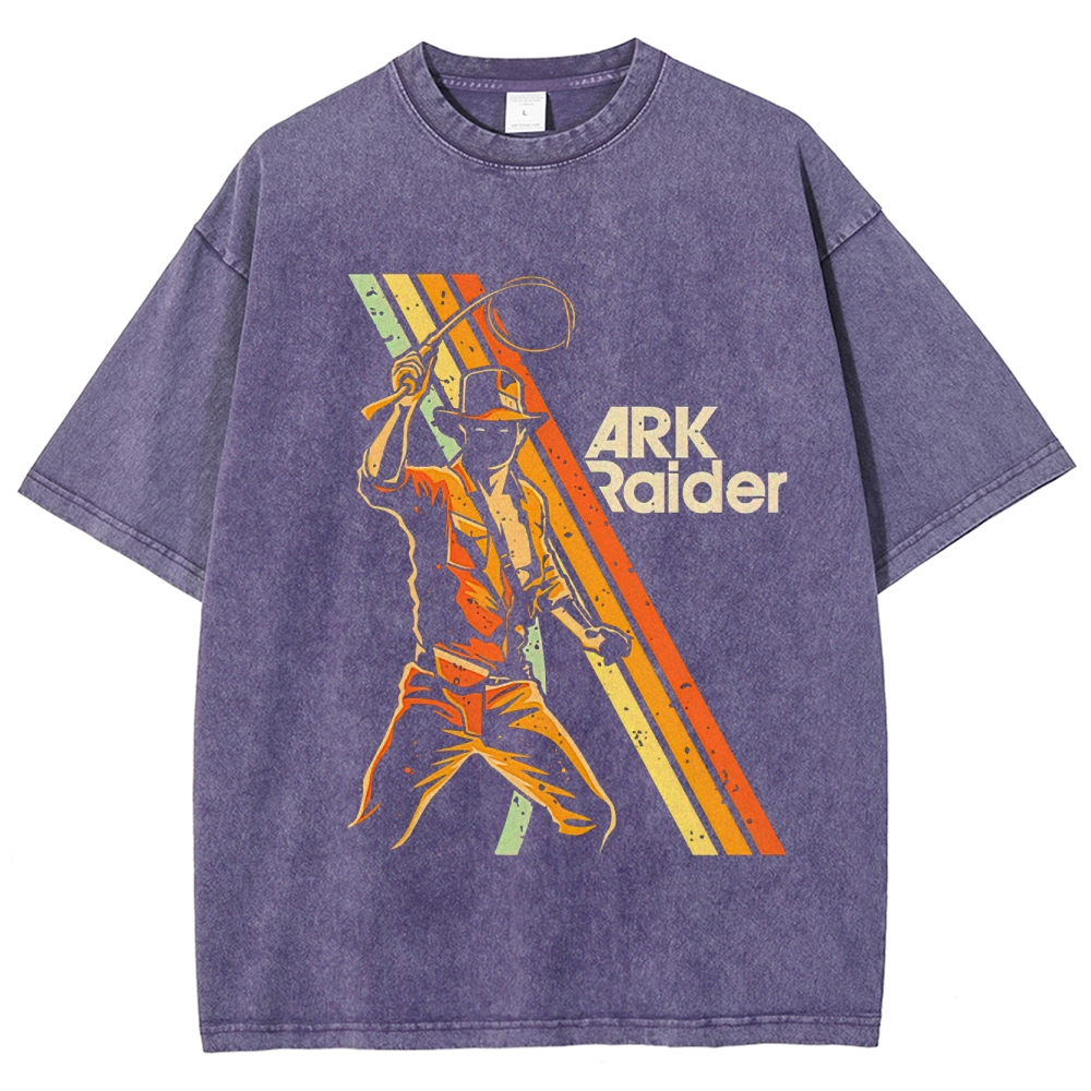 Adventurer Retro Illustration Washed T-Shirt