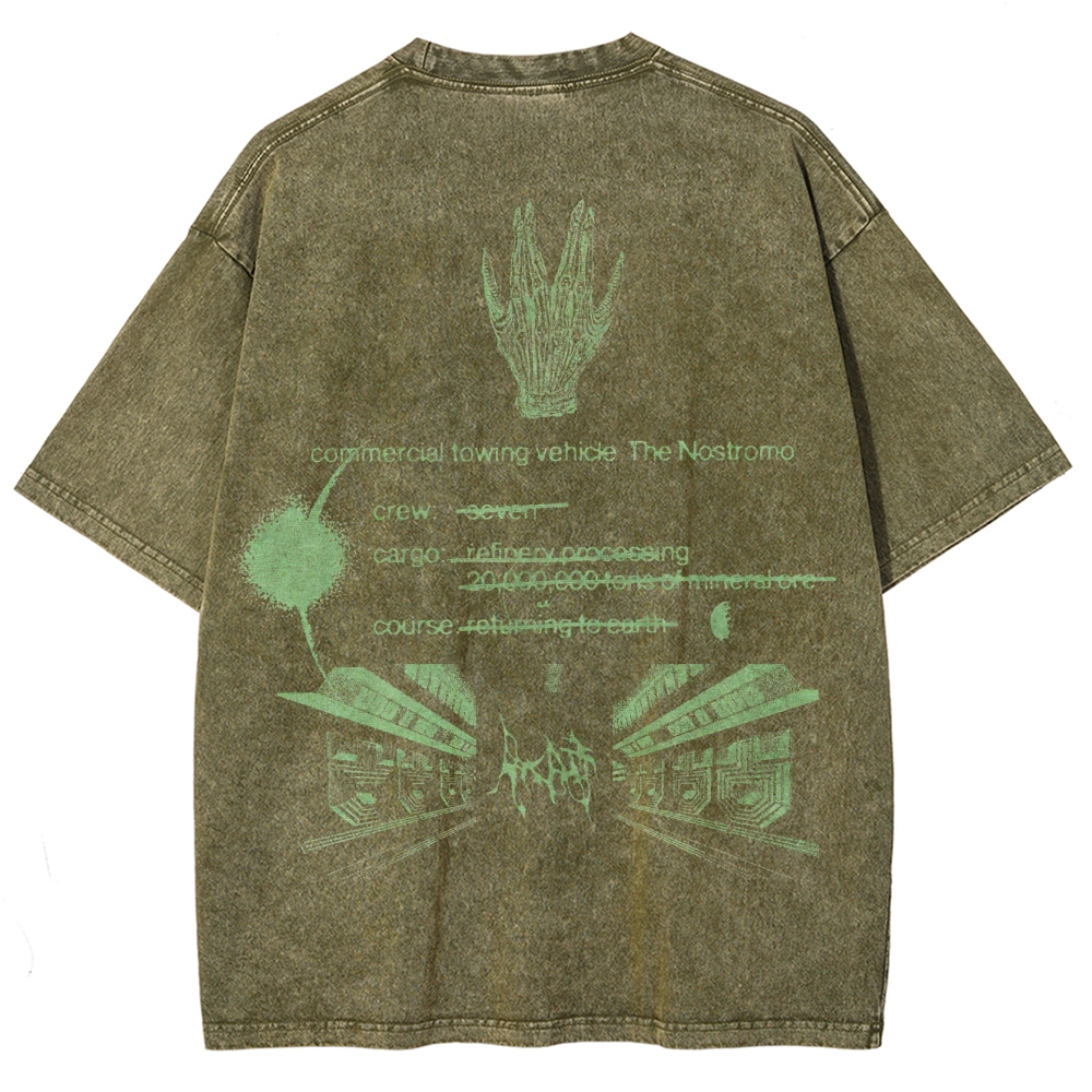 Retro Sci-Fi Horror Washed T-Shirt 