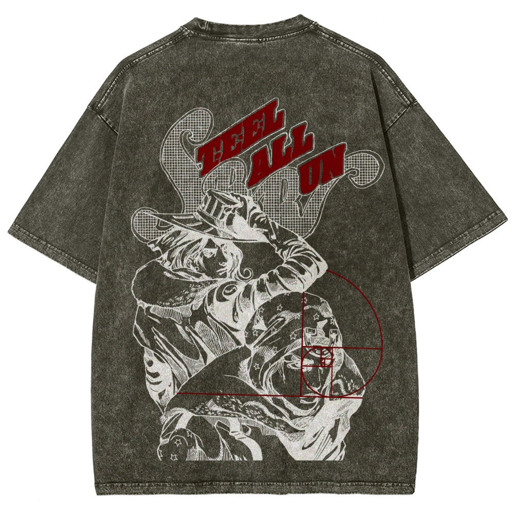JoJo's Bizarre Adventure Unisex Fit Washed T-Shirt 2603003248