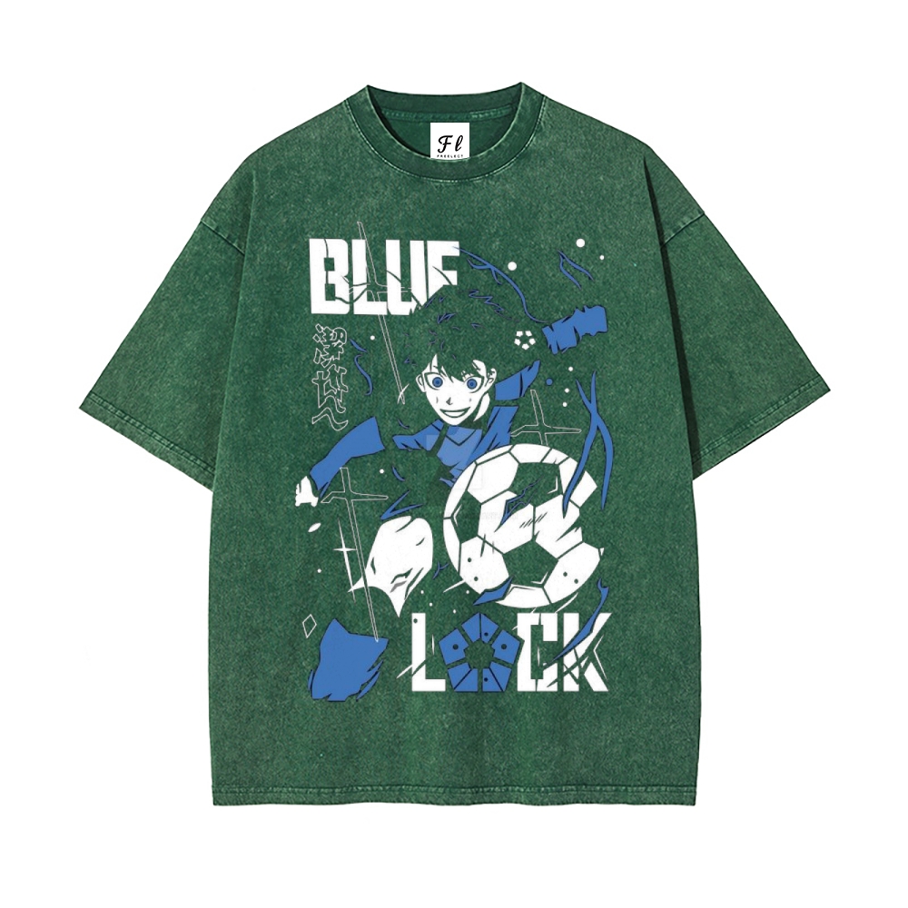 Vintage Oversized T-Shirt Blue Lock