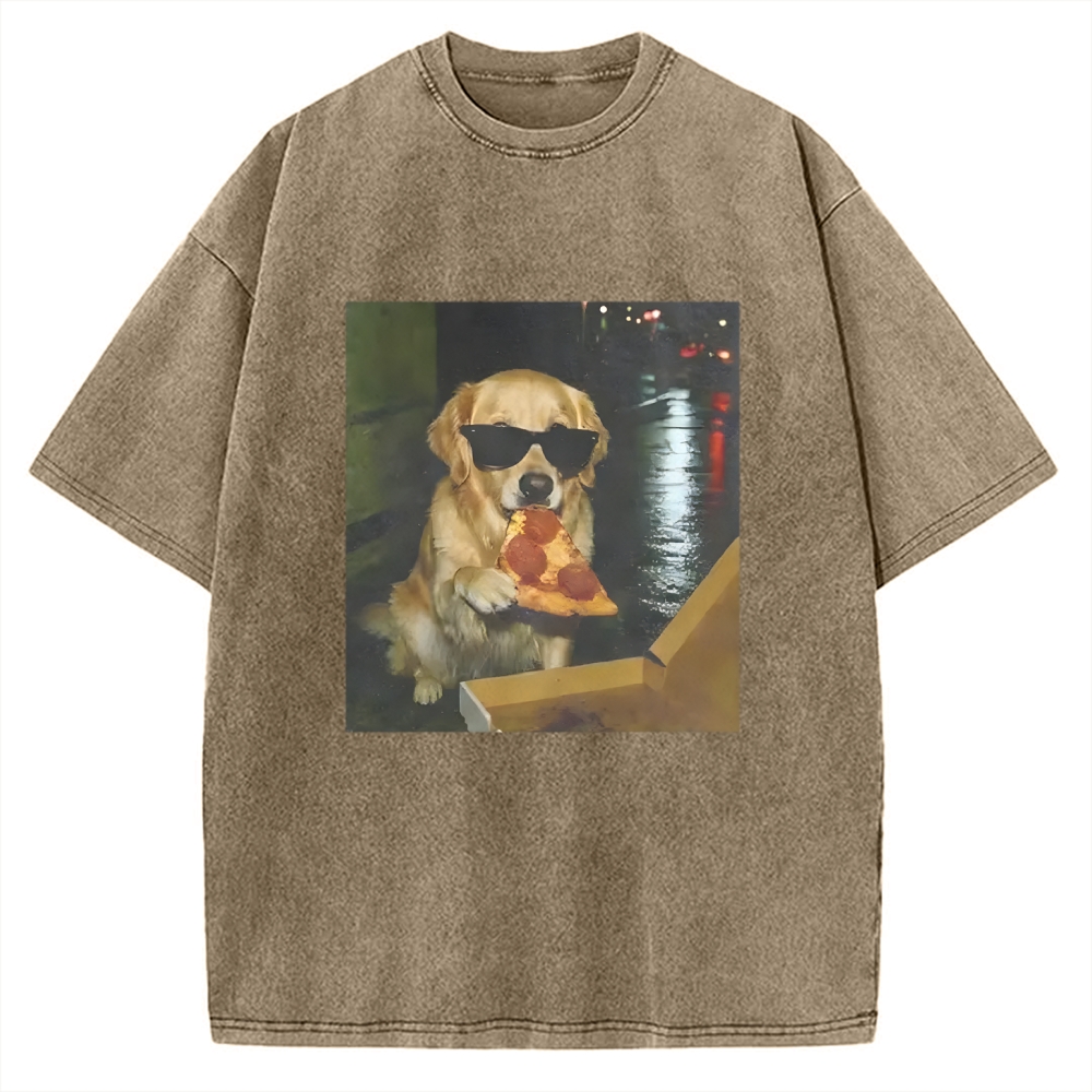 Funny Golden Retriever Meme Vintage Washed T-shirt