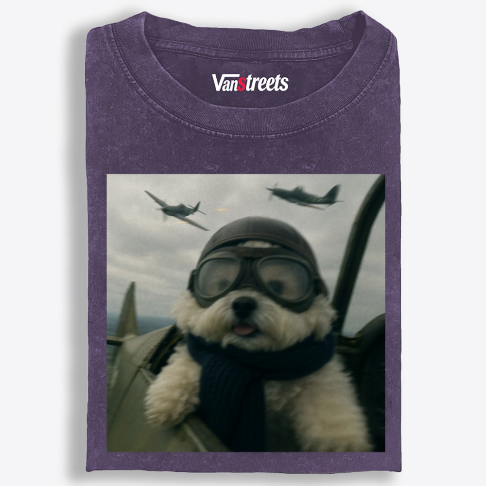 Air Force Ace Pup Retro Washed T-Shirt | 100% Cotton | Streetwear Essential