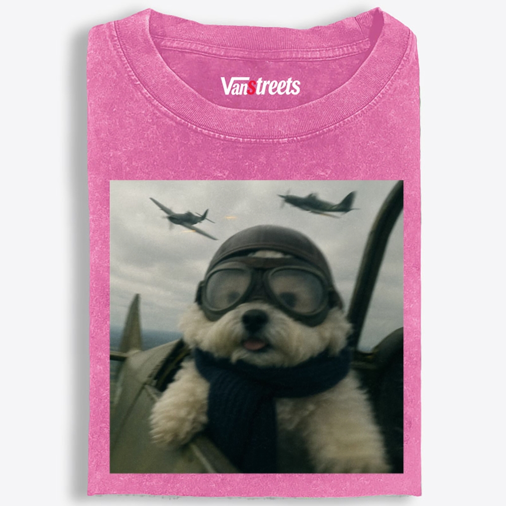 Air Force Ace Pup Retro Washed T-Shirt | 100% Cotton | Streetwear Essential