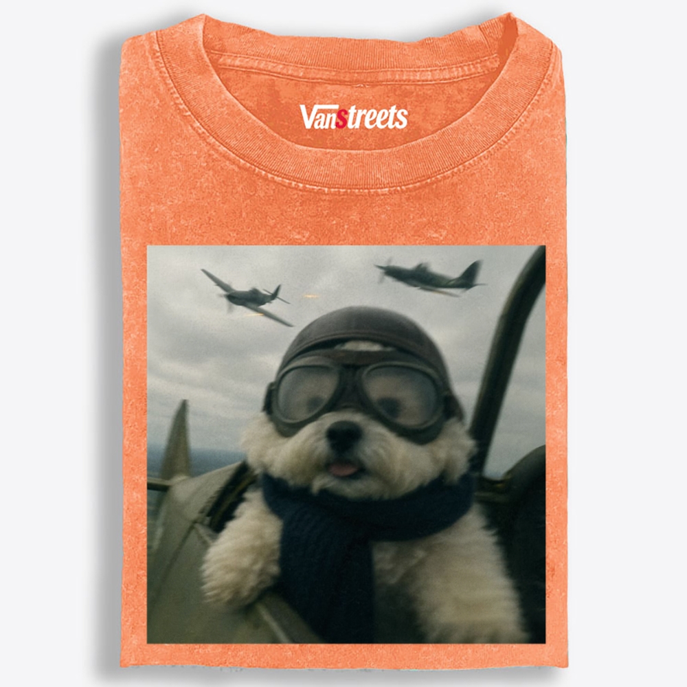 Air Force Ace Pup Retro Washed T-Shirt | 100% Cotton | Streetwear Essential
