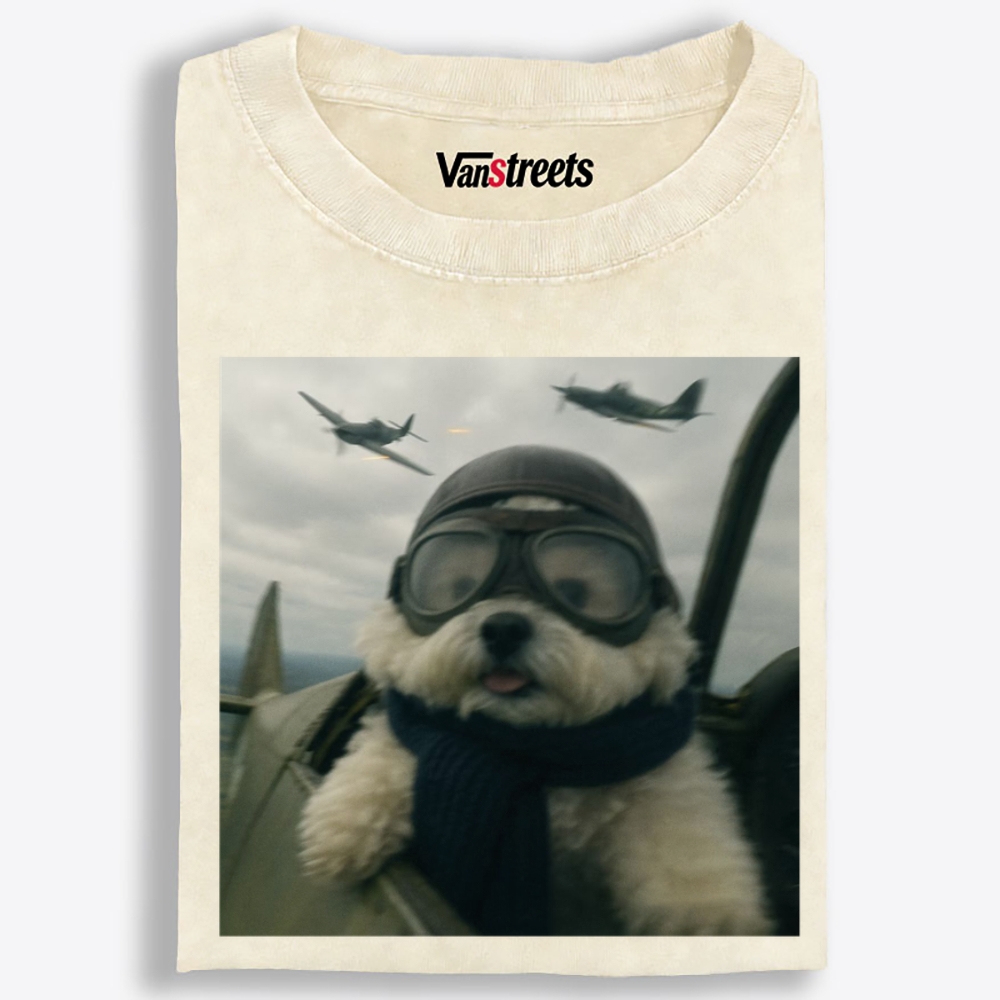 Air Force Ace Pup Retro Washed T-Shirt | 100% Cotton | Streetwear Essential