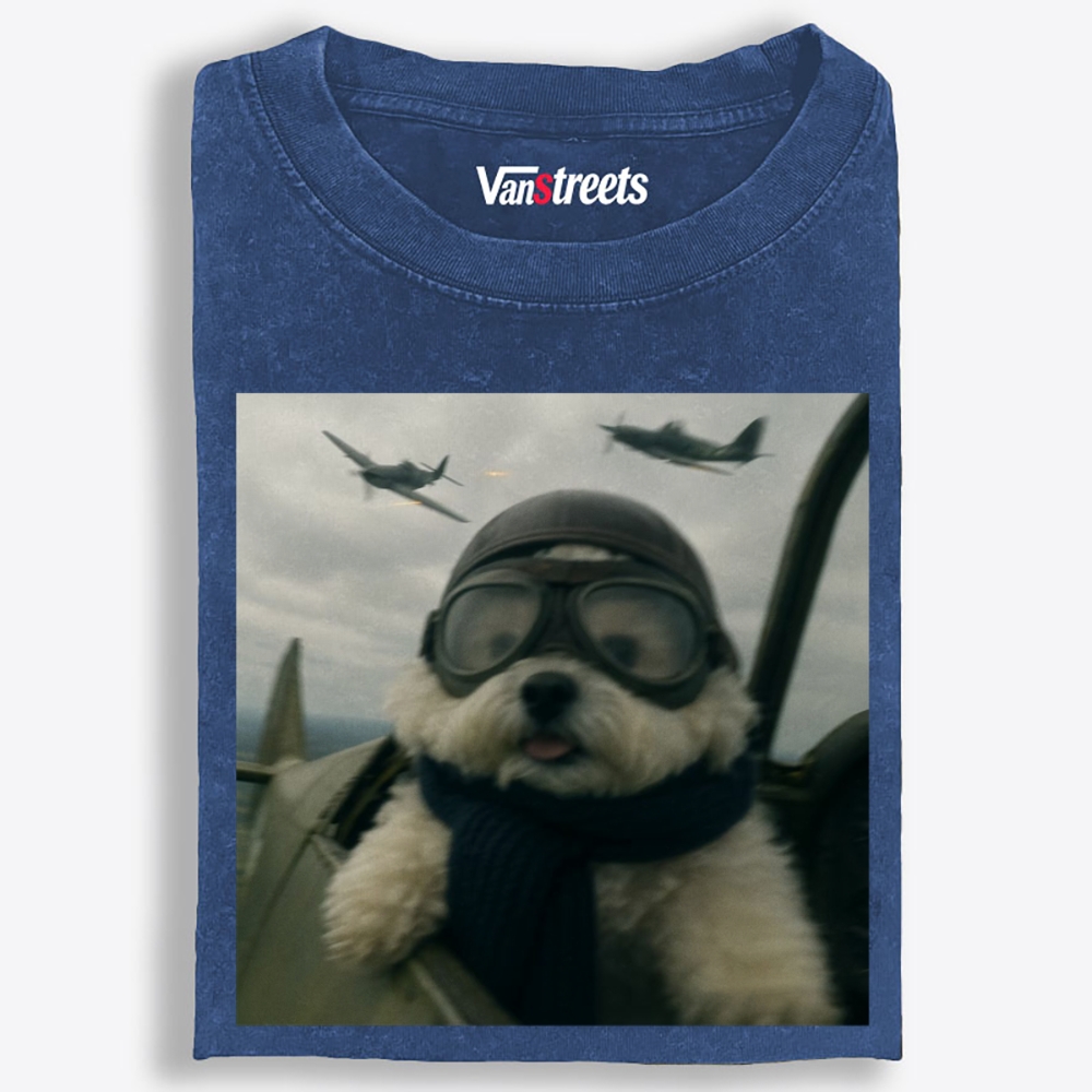 Air Force Ace Pup Retro Washed T-Shirt | 100% Cotton | Streetwear Essential