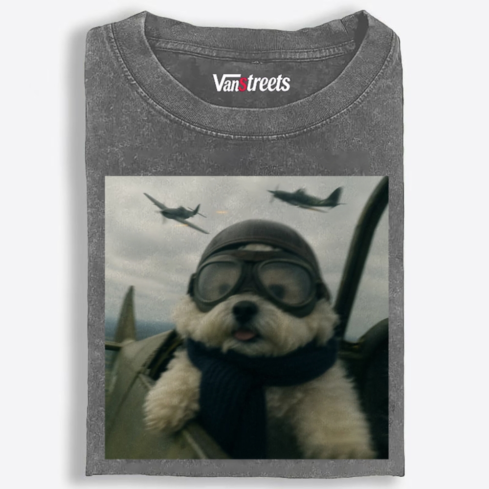 Air Force Ace Pup Retro Washed T-Shirt | 100% Cotton | Streetwear Essential