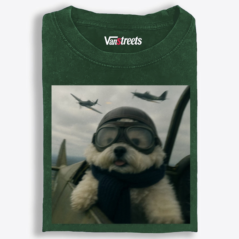 Air Force Ace Pup Retro Washed T-Shirt | 100% Cotton | Streetwear Essential