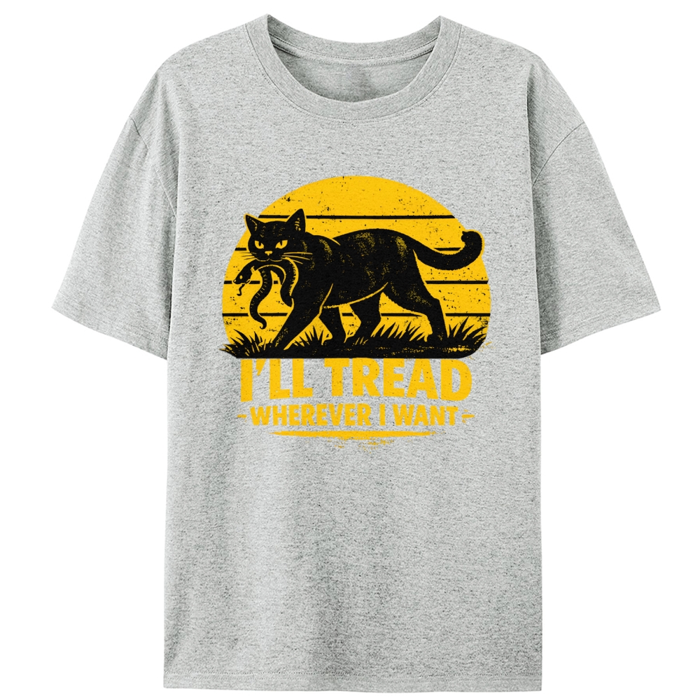 Cat Wins Snake Retro Designed for Women - Slim Fit Cotton Tee