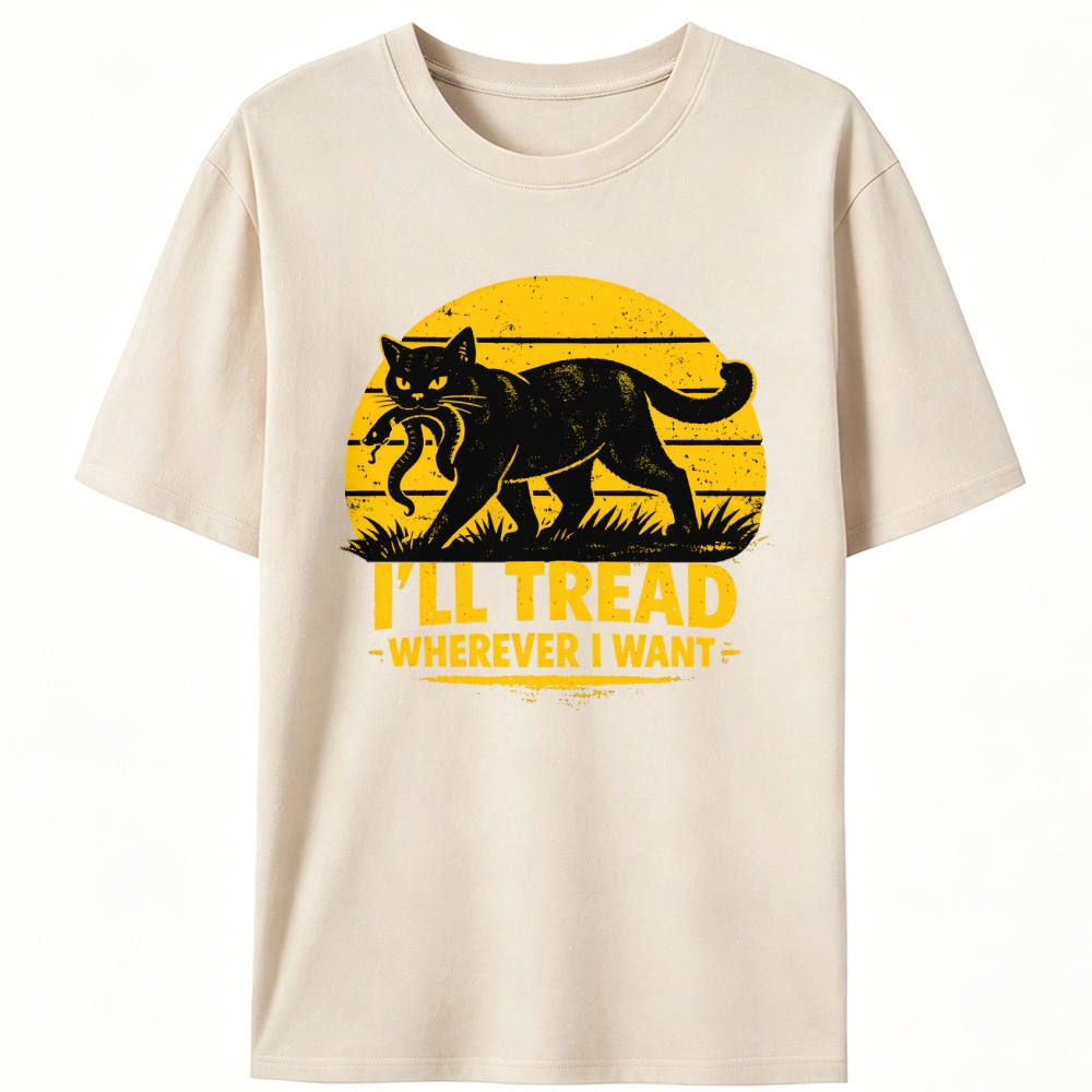 Cat Wins Snake Retro Designed for Women - Slim Fit Cotton Tee