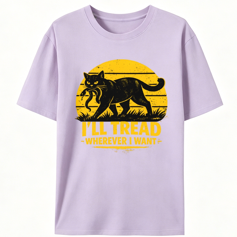 Cat Wins Snake Retro Designed for Women - Slim Fit Cotton Tee
