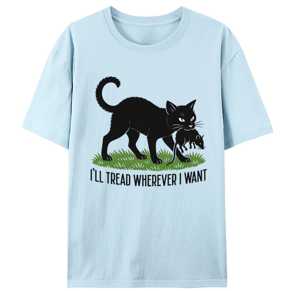 Black Cat vs Mouse Retro Designed for Women - Slim Fit Cotton Tee