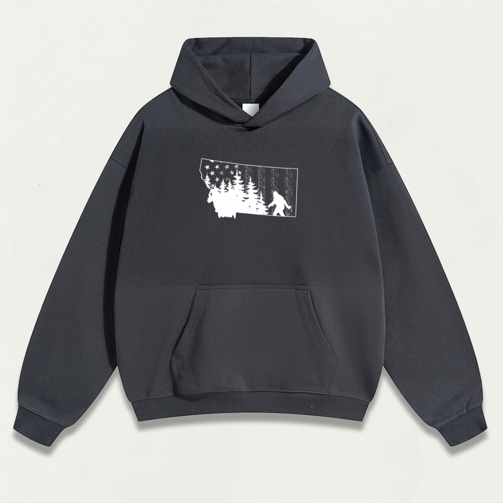 American Flag Bigfoot Heavyweight Trail Hoodie-HikeVista