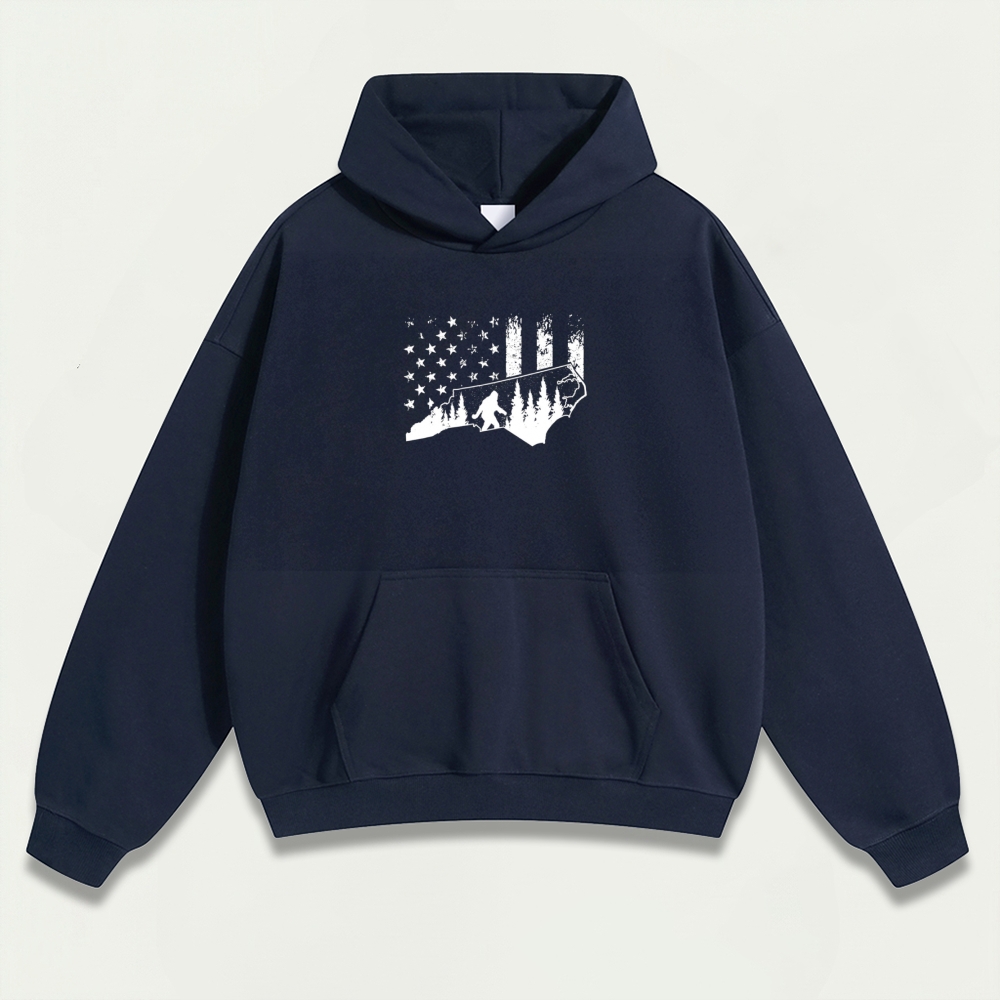 American Flag Bigfoot Heavyweight Trail Hoodie-HikeVista