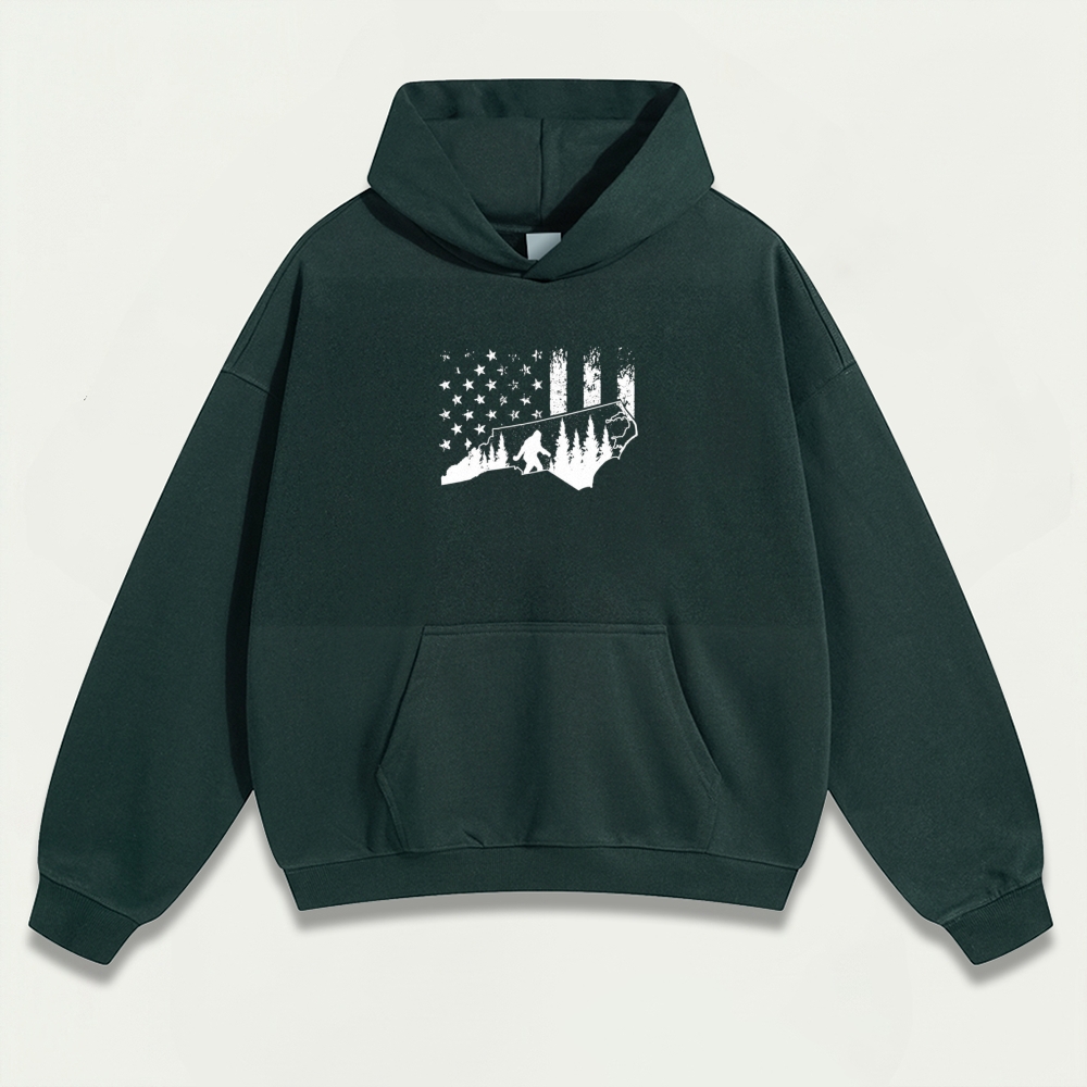 American Flag Bigfoot Heavyweight Trail Hoodie-HikeVista