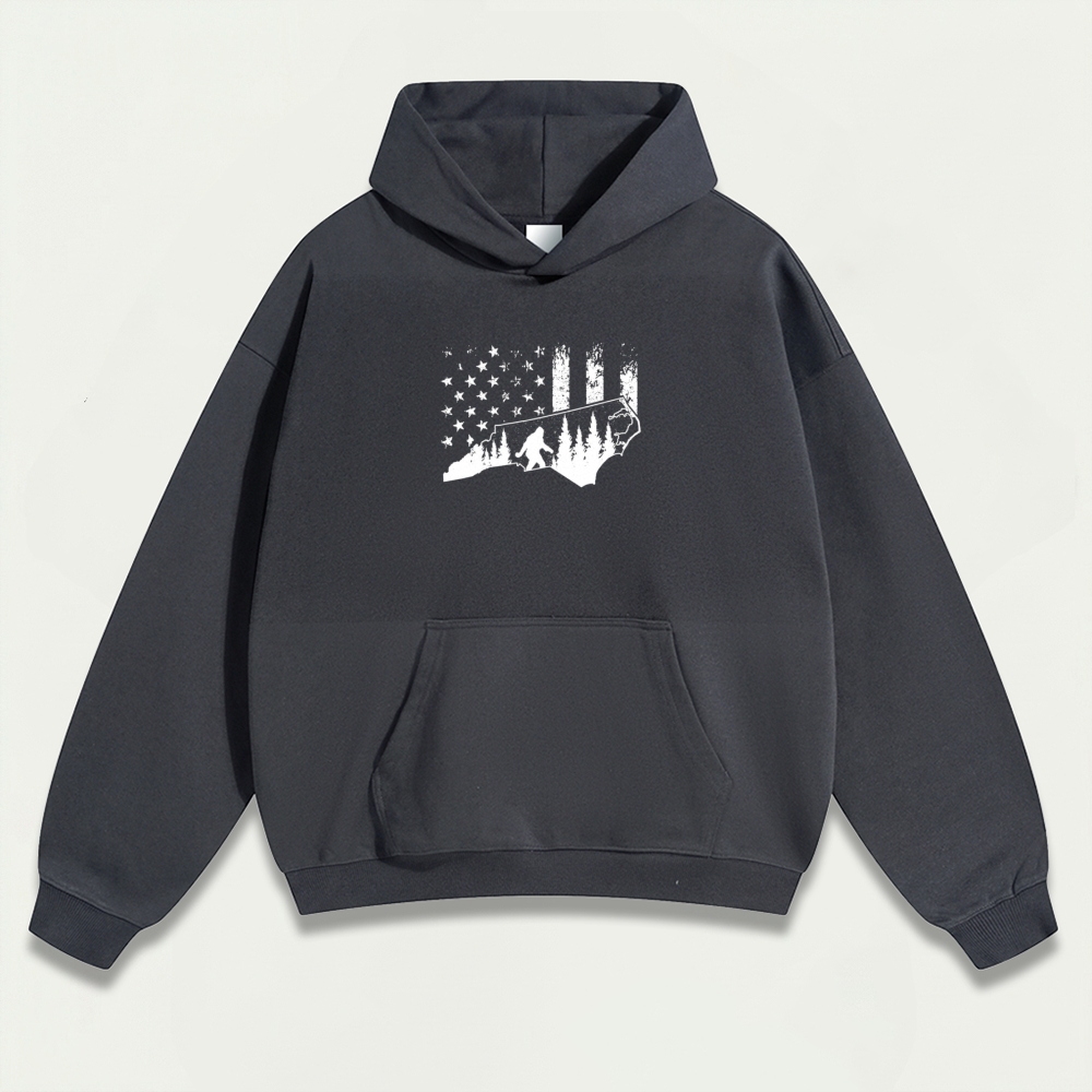 American Flag Bigfoot Heavyweight Trail Hoodie-HikeVista