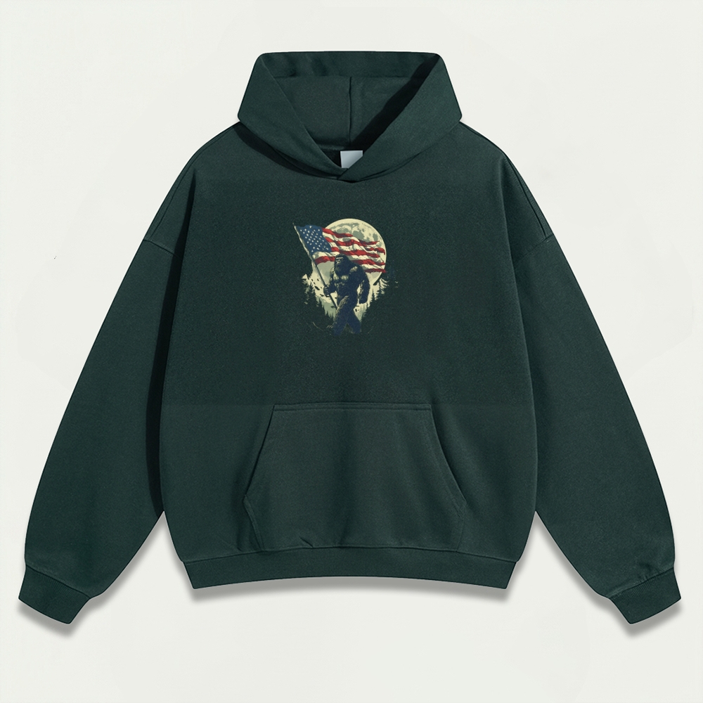 American Flag Bigfoot Heavyweight Trail Hoodie-HikeVista