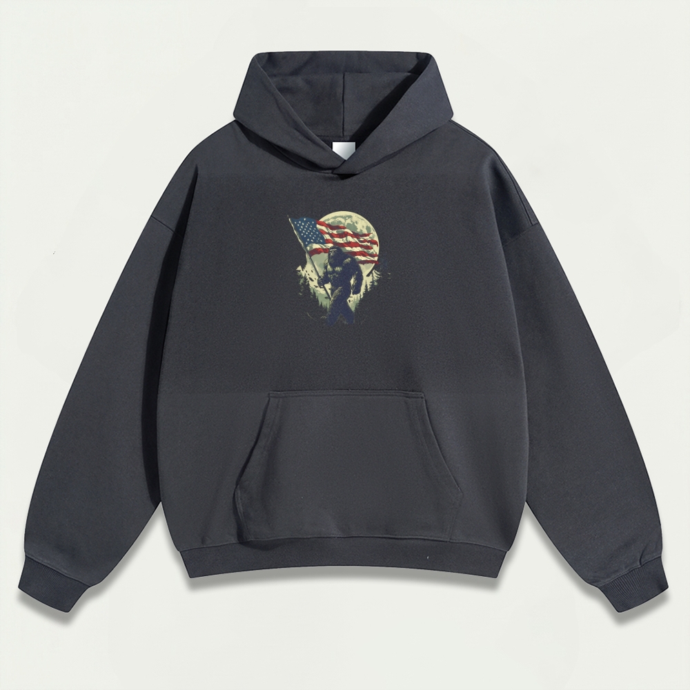 American Flag Bigfoot Heavyweight Trail Hoodie-HikeVista