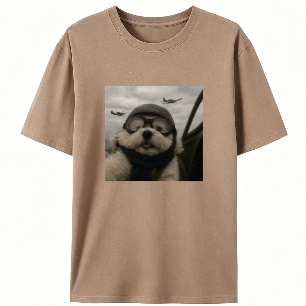 Ace Pilot Woof Retro Designed for Women - Slim Fit Cotton Tee