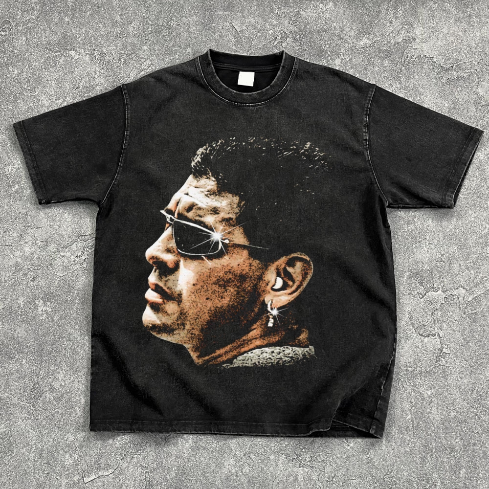 Diego Maradona Cyberpunk Street Aesthetic Washed Oversize T-Shirt 