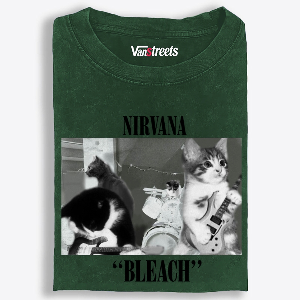 Meowvana: Bleach Retro Washed T-Shirt | 100% Cotton | Streetwear Essential