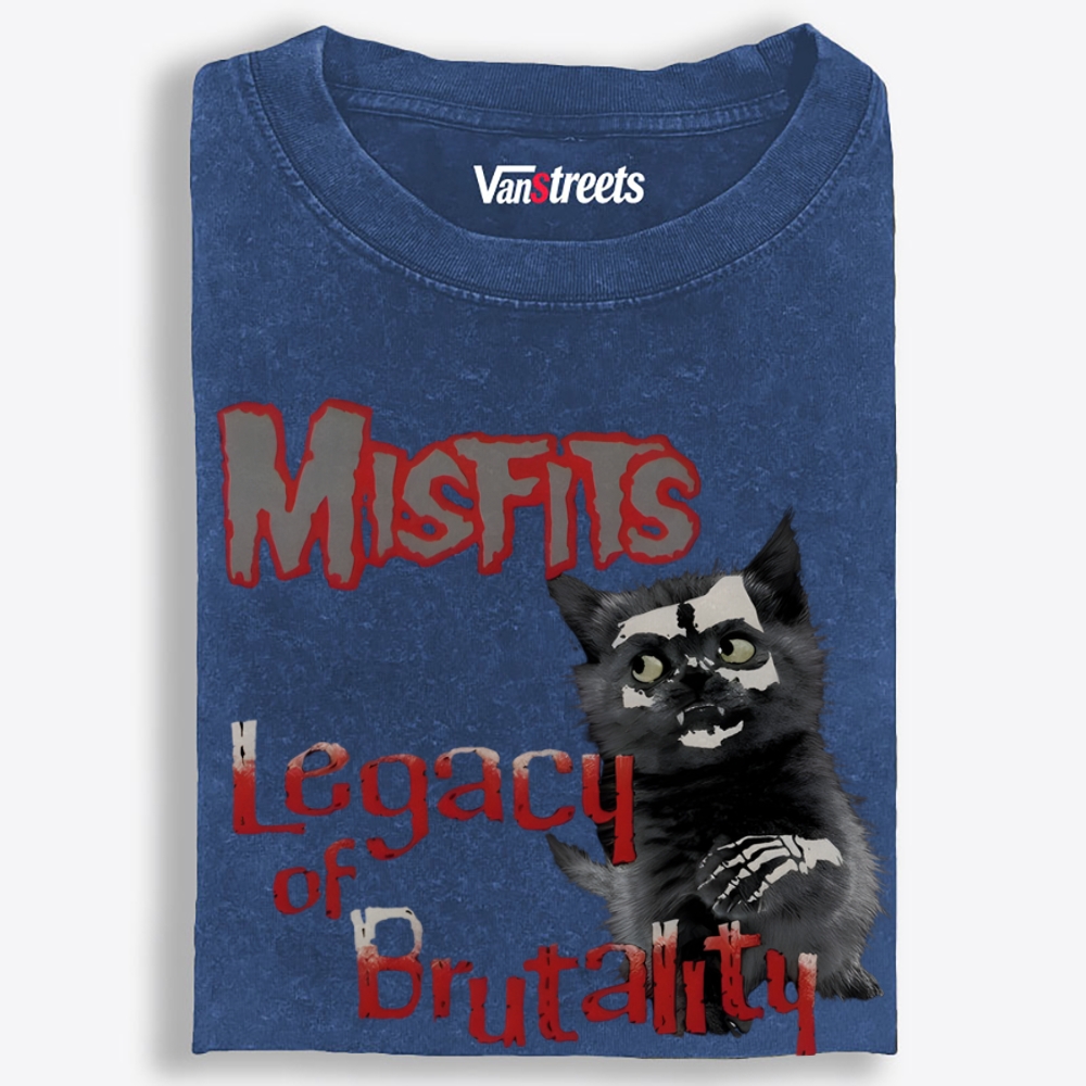 Meowfits: Legacy of Brutality Retro Washed T-Shirt | 100% Cotton | Streetwear Essential