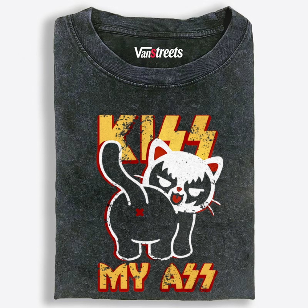 KISS My Ass Retro Washed T-Shirt | 100% Cotton | Streetwear Essential