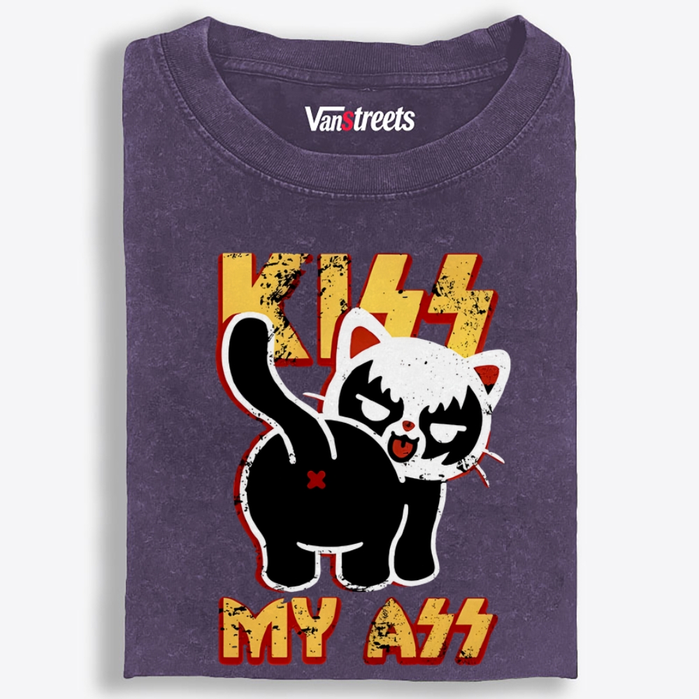 KISS My Ass Retro Washed T-Shirt | 100% Cotton | Streetwear Essential