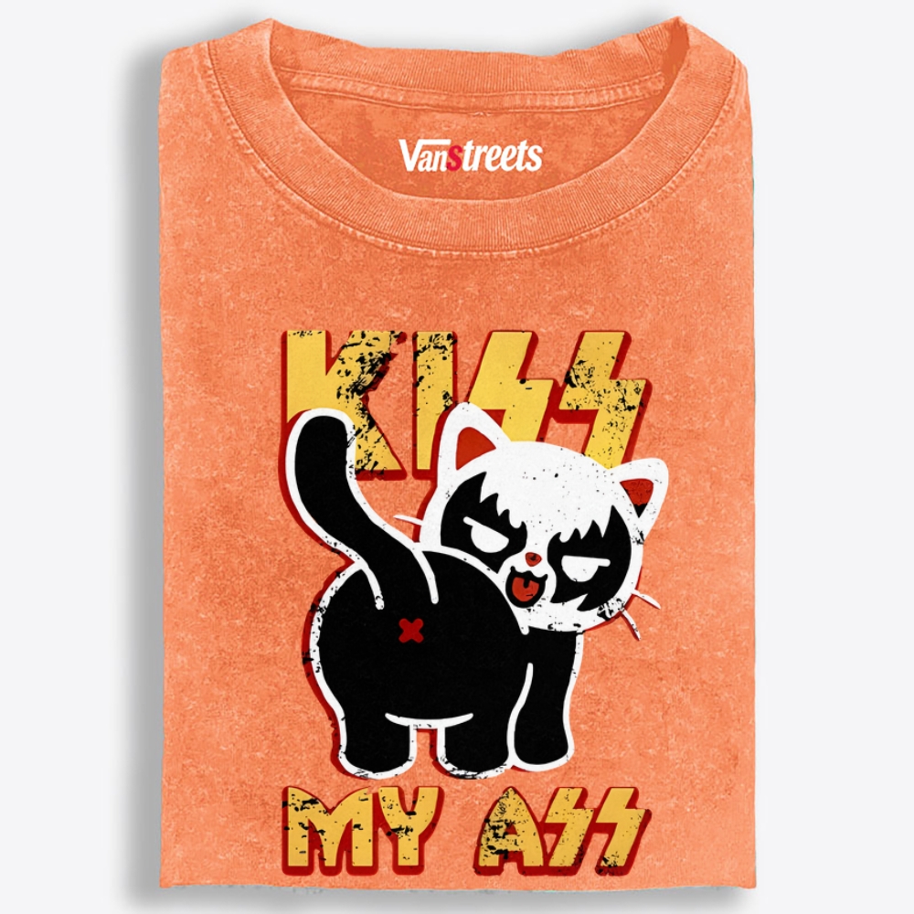 KISS My Ass Retro Washed T-Shirt | 100% Cotton | Streetwear Essential