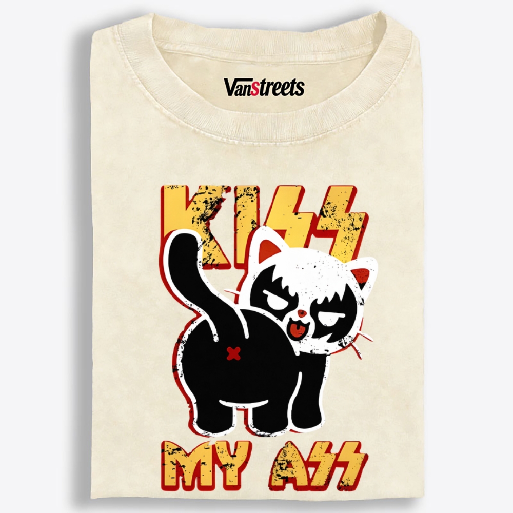 KISS My Ass Retro Washed T-Shirt | 100% Cotton | Streetwear Essential
