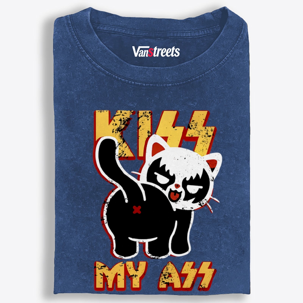KISS My Ass Retro Washed T-Shirt | 100% Cotton | Streetwear Essential